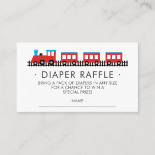 CHOO CHOO Baby shower Luier Raffle Ticket Informatiekaartje