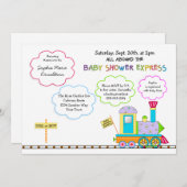 Choo Choo Baby Shower Uitnodigingen (Voorkant / Achterkant)