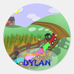 Choo choo Bookplate Ronde Sticker
