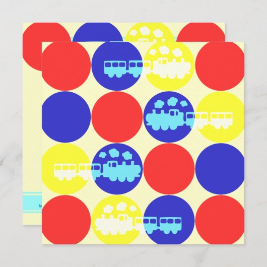 Choo Choo Dots Anniversaire Invitation (Devant / Derrière)
