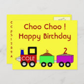 Choo Choo Happy Birthday! Briefkaart (Voorkant / Achterkant)