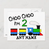Choo Choo Ik ben 2! Met TREIN Briefkaart (Voorkant / Achterkant)