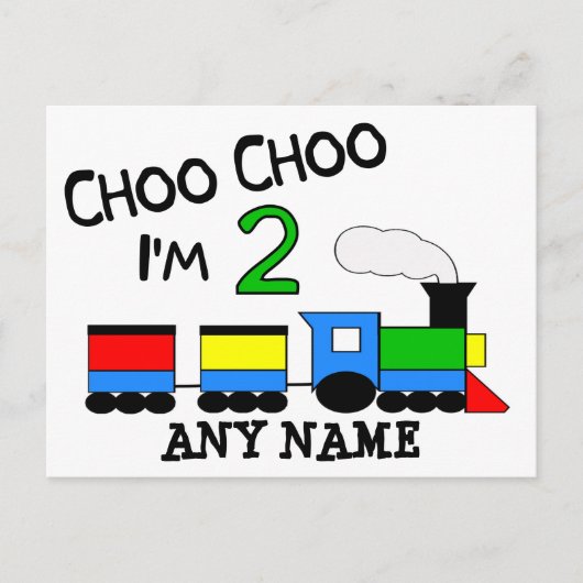 Choo Choo Ik ben 2! Met TREIN Briefkaart (Voorkant)