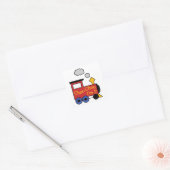 Choo Choo Ik ben twee Vierkante Sticker (Envelop)