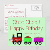 Choo Choo Joyeux Anniversaire ! ! Carte postale RS (Devant / Derrière)