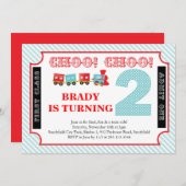 Choo Choo Kijk naar wie er 2 zijn - Uitnodiging vo (Voorkant / Achterkant)