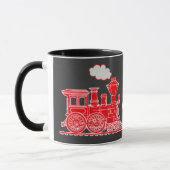 "Choo Choo komt hier de trein" rode/zwarte mok (Links)