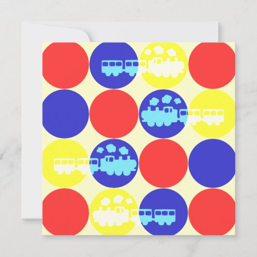 Choo Choo Stippen Birthday Party Invitation Kaart (Voorkant)