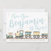 Choo Choo Train Anniversaire Fête Invitation (Devant)