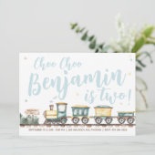 Choo Choo Train Anniversaire Fête Invitation (Debout devant)