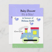 Choo Choo Train Baby Boy Kaart (Voorkant / Achterkant)