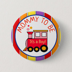 Choo Choo Train Baby shower Auntie Ronde Button 5,7 Cm
