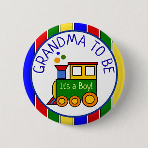 Choo Choo Train Baby shower Grandma Ronde Button 5,7 Cm