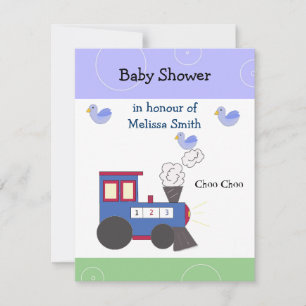 Choo Choo Train Baby shower Kaart
