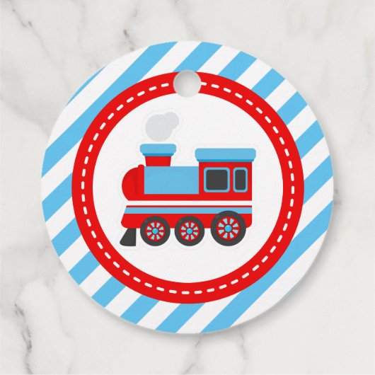 Choo Choo Train Birthday Baby shower Bedankjes Labels (Achterkant)