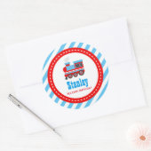 Choo Choo Train Birthday Baby shower Ronde Sticker (Envelop)