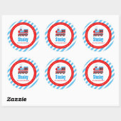 Choo Choo Train Birthday Baby shower Ronde Sticker (Vel)