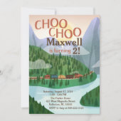 Choo Choo Train Birthday Party Invitation Kaart (Voorkant)