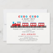 CHOO CHOO Train Boys Baby shower Invitation (Devant)