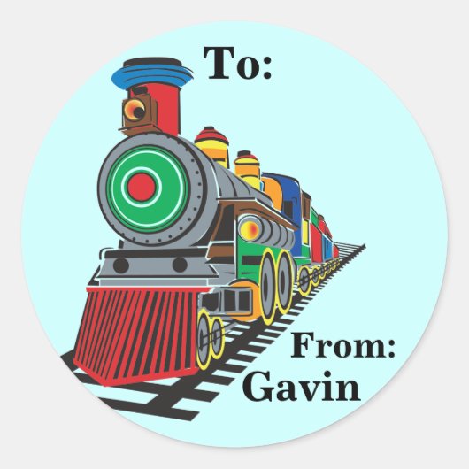 Choo Choo Train Cadeaubon Ronde Sticker (Voorkant)
