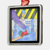 Choo Choo Train Engineer Metalen Ornament (Links)