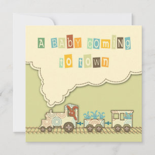 Choo Choo Train Invitation Square Kaart