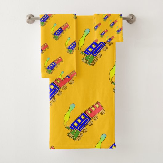 Choo Choo Train Kinder Geel Bad Handdoek (Insitu)