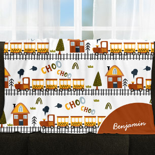 Choo Choo Train Patroon Voornaam Klein Kind Fleece Deken