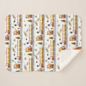 Choo Choo Train Patroon Voornaam Klein Kind Sherpa Deken (Voorkant (horizontaal))