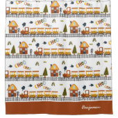 Choo Choo Train Pattern Little Kind Name Bathroom Douchegordijn (Voorkant)