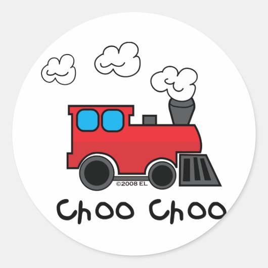 Choo Choo Train Ronde Sticker (Voorkant)