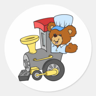 Choo Choo Train Teddy Bear Ronde Sticker