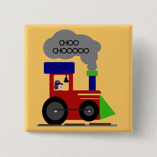 Choo Choo Train tshirts en cadeaus Vierkante Button 5,1 Cm (Voorkant)