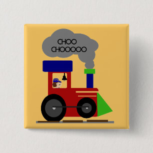 Choo Choo Train tshirts en cadeaus Vierkante Button 5,1 Cm
