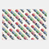 Choo Choo Trains, Stripes en Polkadots Inpakpapier Vel (Voorkant)