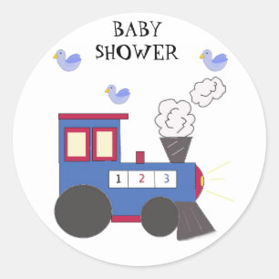 Choo Choo Trein Baby Shower Ronde Sticker