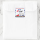Choo Choo Trein Verjaardag Bedankt Favor Vierkante Sticker (Tas)