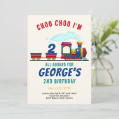 Choo Choo Trein Voertuig Vervoer Verjaardag Kaart (Staand voorkant)