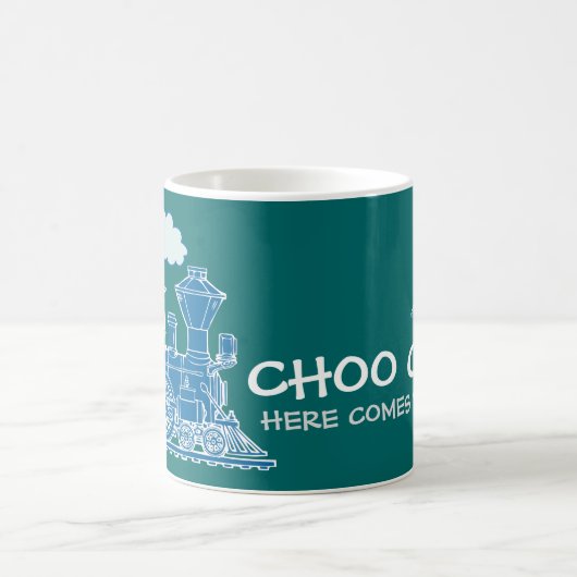 "Choo Choo vient ici le train" tasse turquoise ble (Centre)
