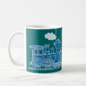 "Choo Choo vient ici le train" tasse turquoise ble (Gauche)