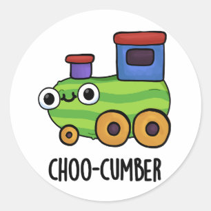 Choo-cumber Funny Cucumber Pun Ronde Sticker
