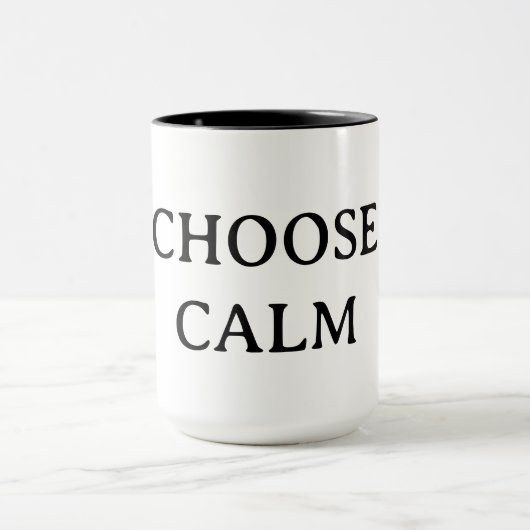 Choose Calm – Minimal Coffee Mug | Aesthetic Zen Q (Centre)