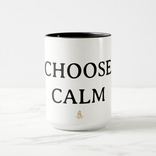 Choose Calm – Minimal Coffee Mug | Aesthetic Zen Q (Centre)