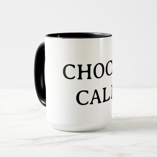 Choose Calm – Minimal Coffee Mug | Aesthetic Zen Q Mok (Voorkant links)