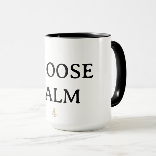 Choose Calm – Minimal Coffee Mug | Aesthetic Zen Q Mok (Voorkant rechts)