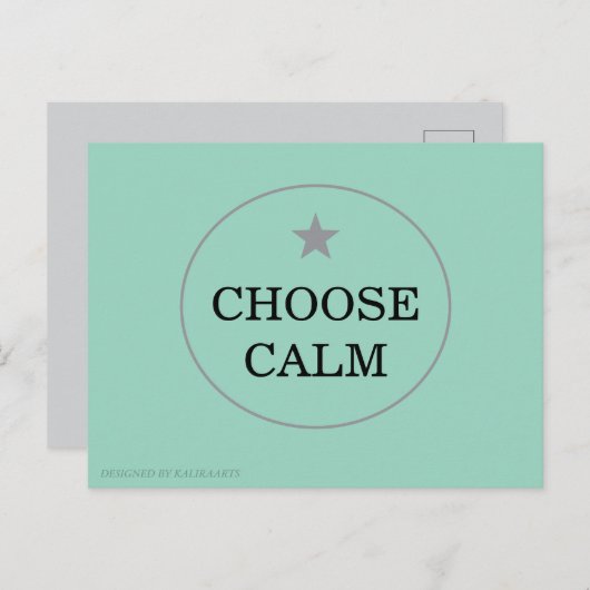 Choose Calm – Minimal Greeting Card | Feestdagenkaart (Voorkant / Achterkant)