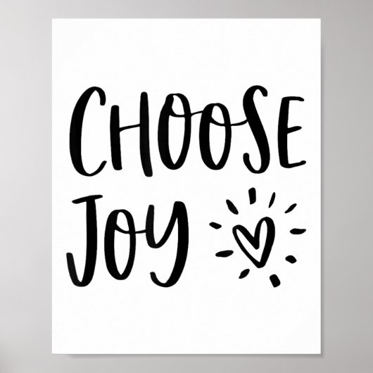 Choose Joy Hapness Heart Insrational Motivational  Poster (Voorkant)