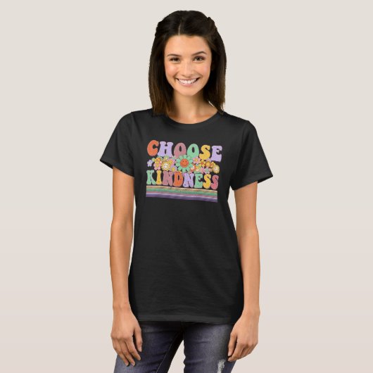 Choose Kindness  Be Kind Positive Happy Smile Face T-shirt (Voorkant volledig)