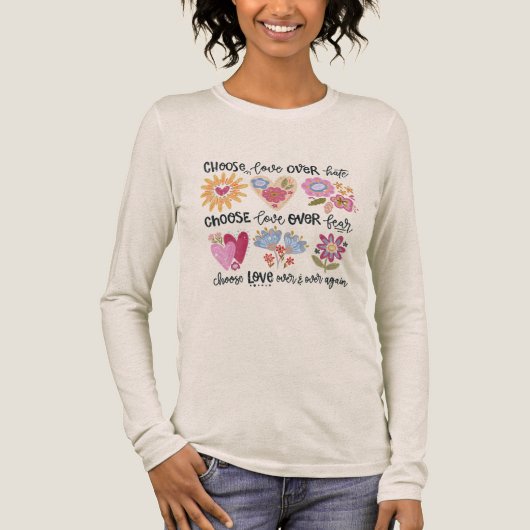 Choose love over hate. Choose love over fear. Tri-Blend Shirt (Voorkant)