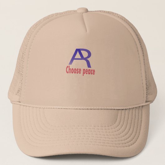 Choose Peace Beige Cap – Minimal Inspirational  Trucker Pet (Voorkant)